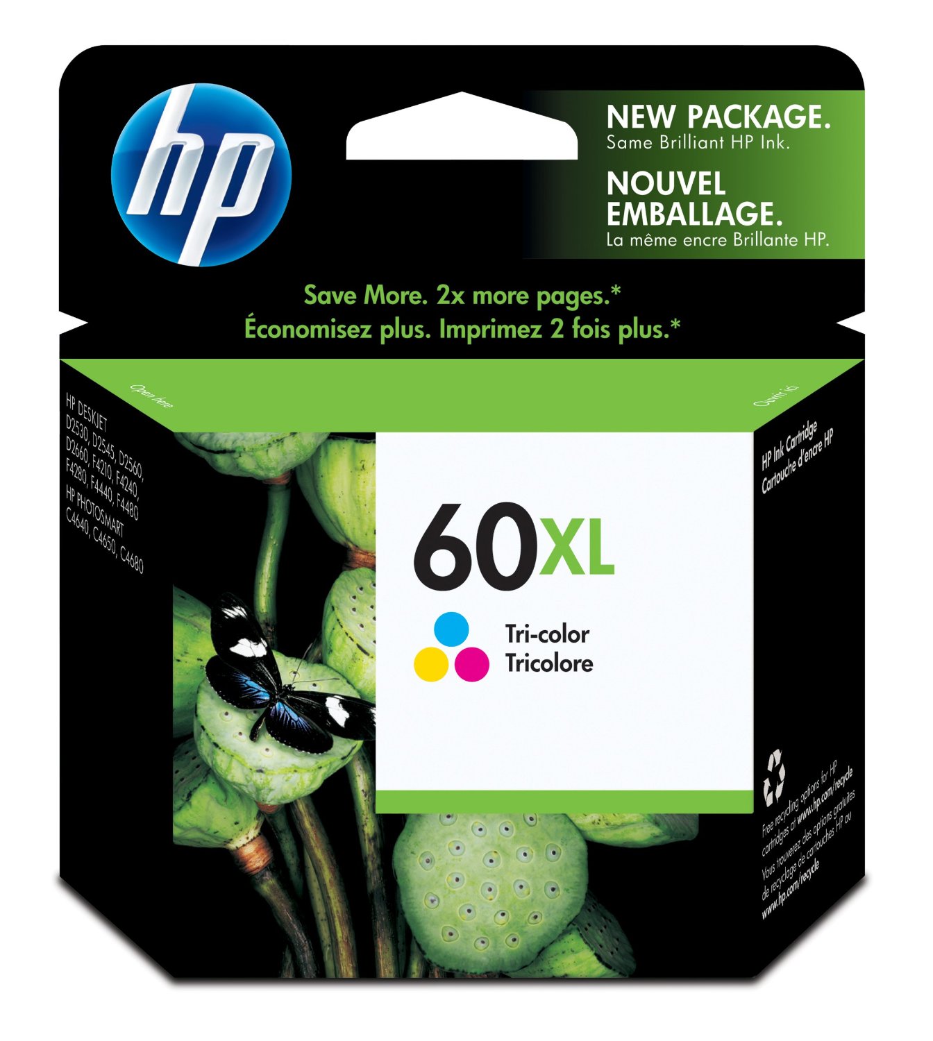 GENUINE HP 60XL CC644WN High Yield TriColor Ink Cartridge Deskjet
